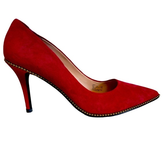 NWT Coach Red Suede Waverly Heels Size 10 š„ - Picture 3 of 14